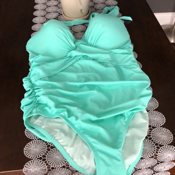 Victoria’s Secret The Unforgettable One Piece Aqua Seafoam Swimsuit 38C - Picture 9 of 9